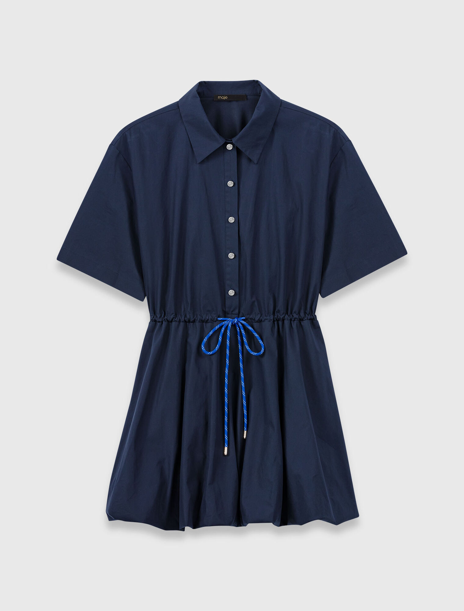 Short-sleeved cotton bubble dress