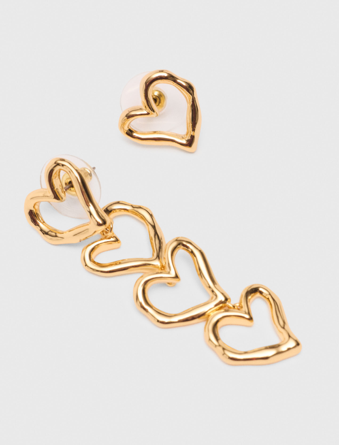 Asymmetric heart earrings Denim - Jeans for Women | Maje