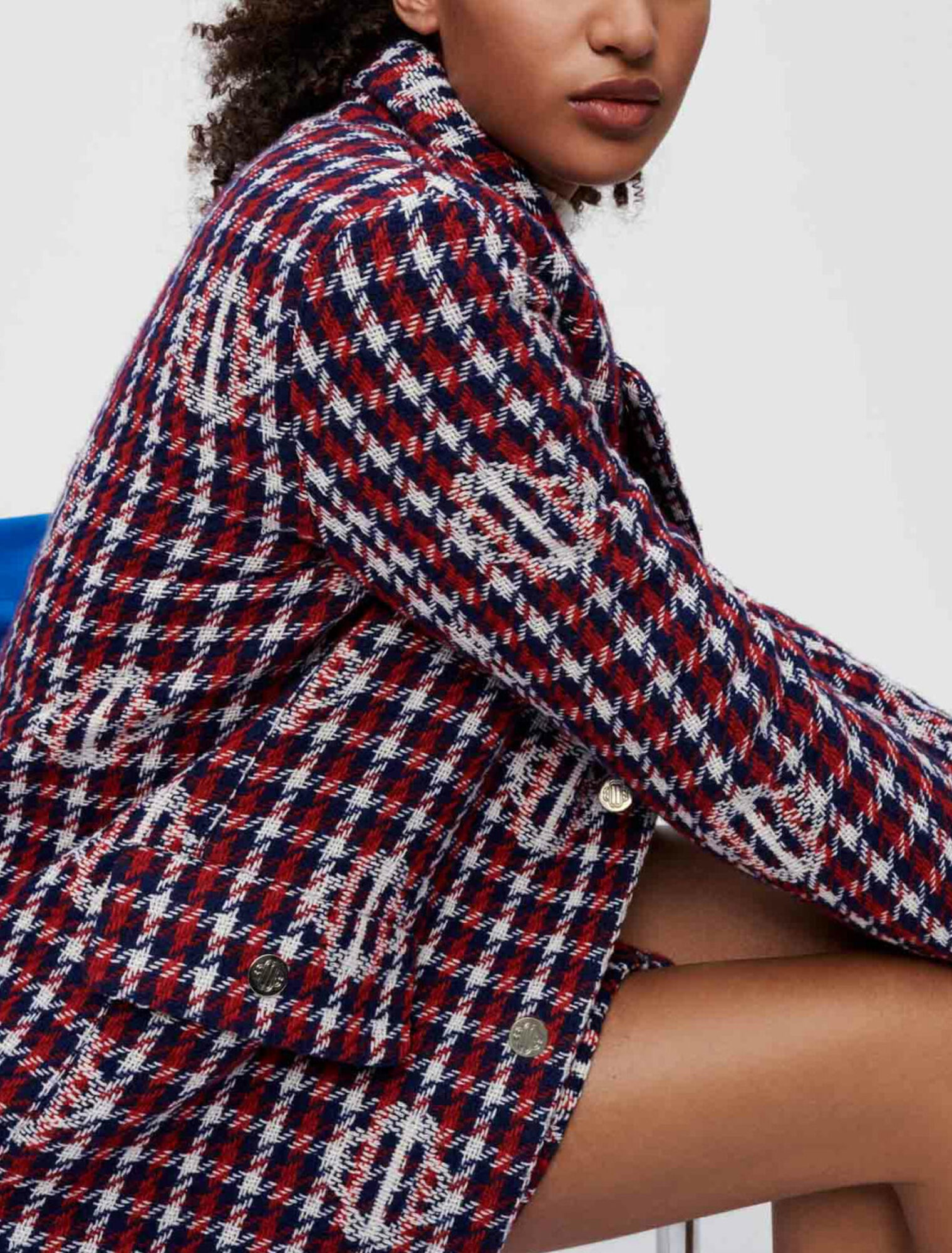 Clover plaid jacquard jacket