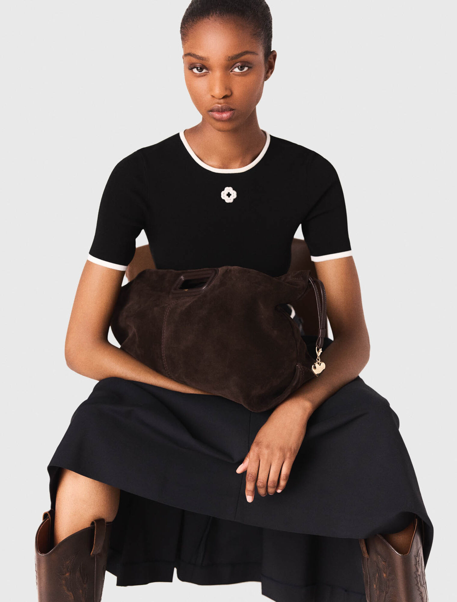 Openwork knit bodysuit