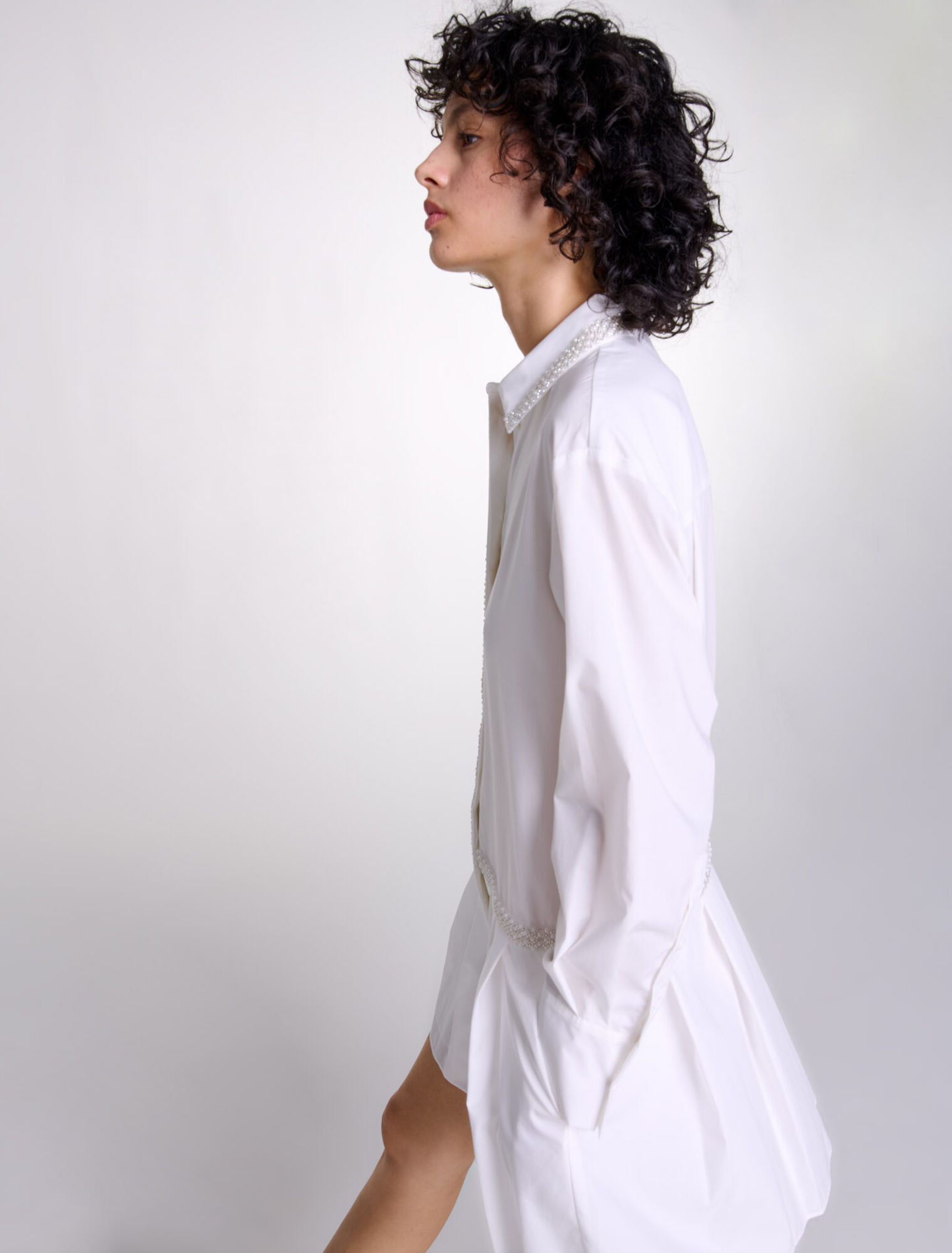 Beaded shirt dress