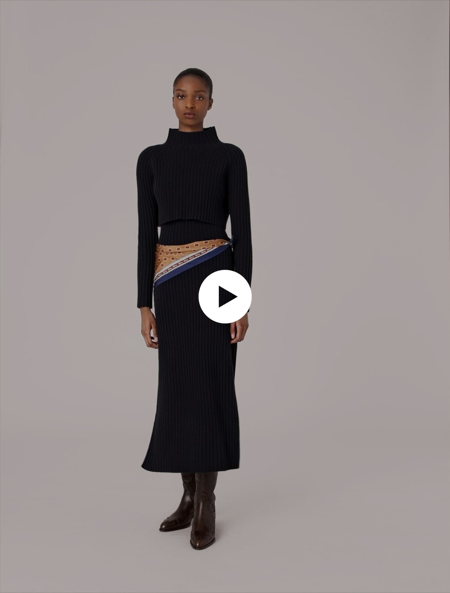 Knit dress with removable jumper