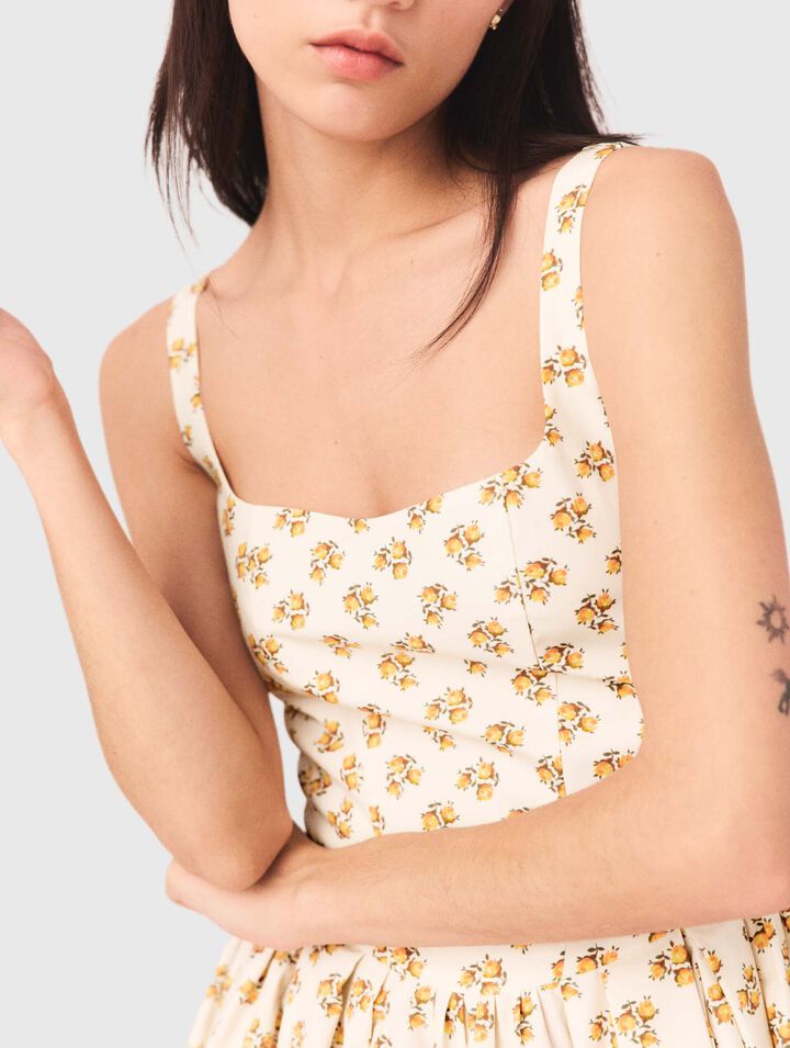 Short flared patterned dress