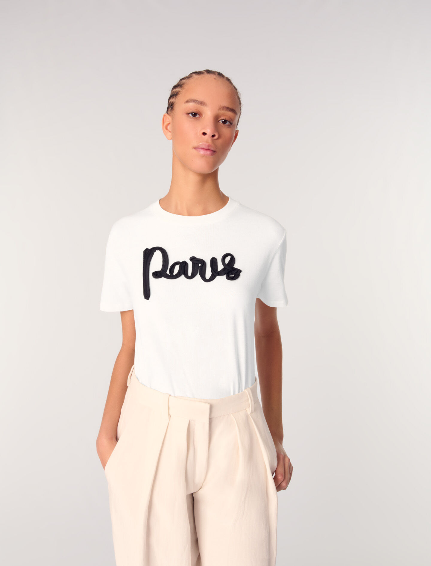 Cotton T-shirt White for Women | Maje