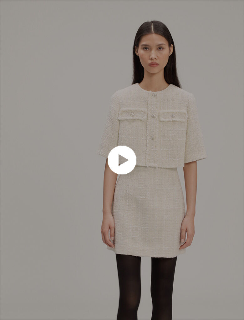 Tweed 2-in-1 short dress - Short dresses | Maje