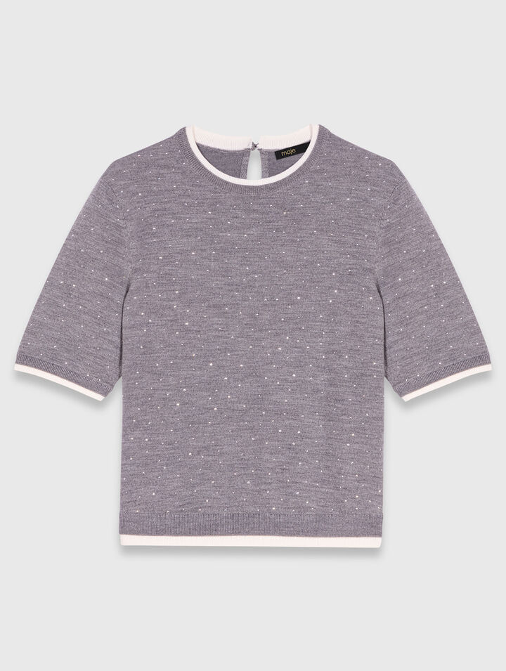 100% wool jumper with rhinestones