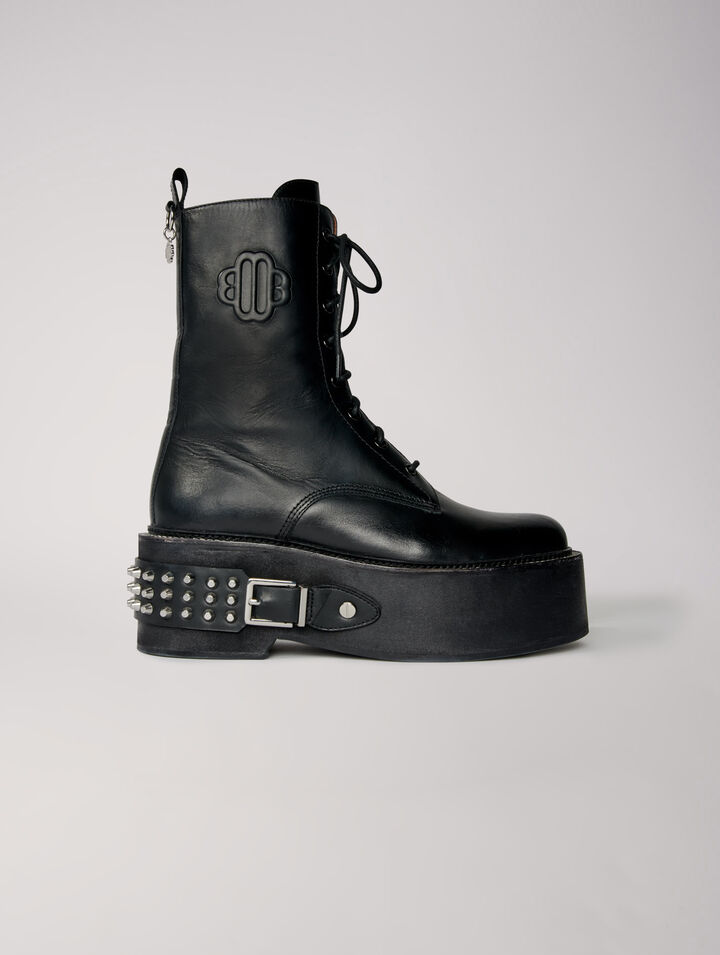 Combat boots with punk details
