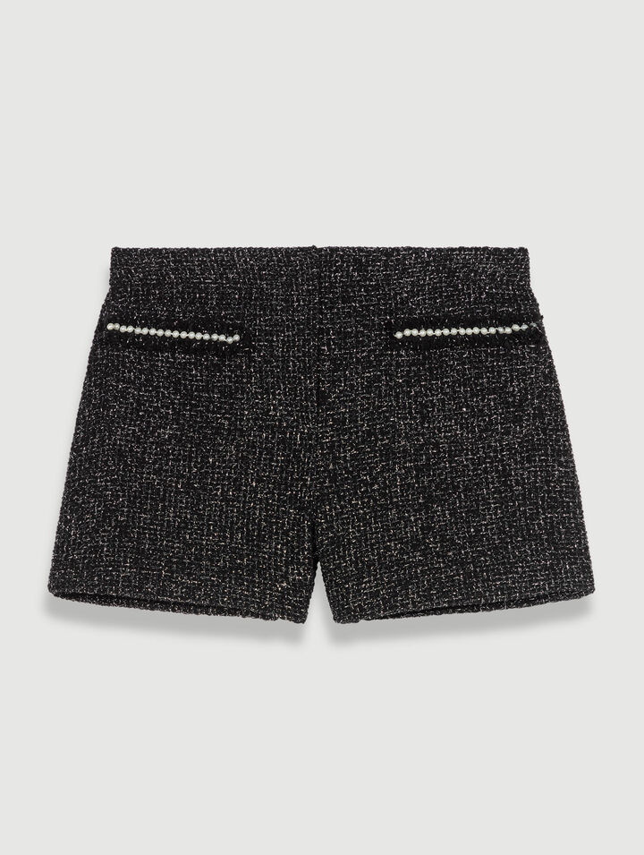 Glittery tweed shorts