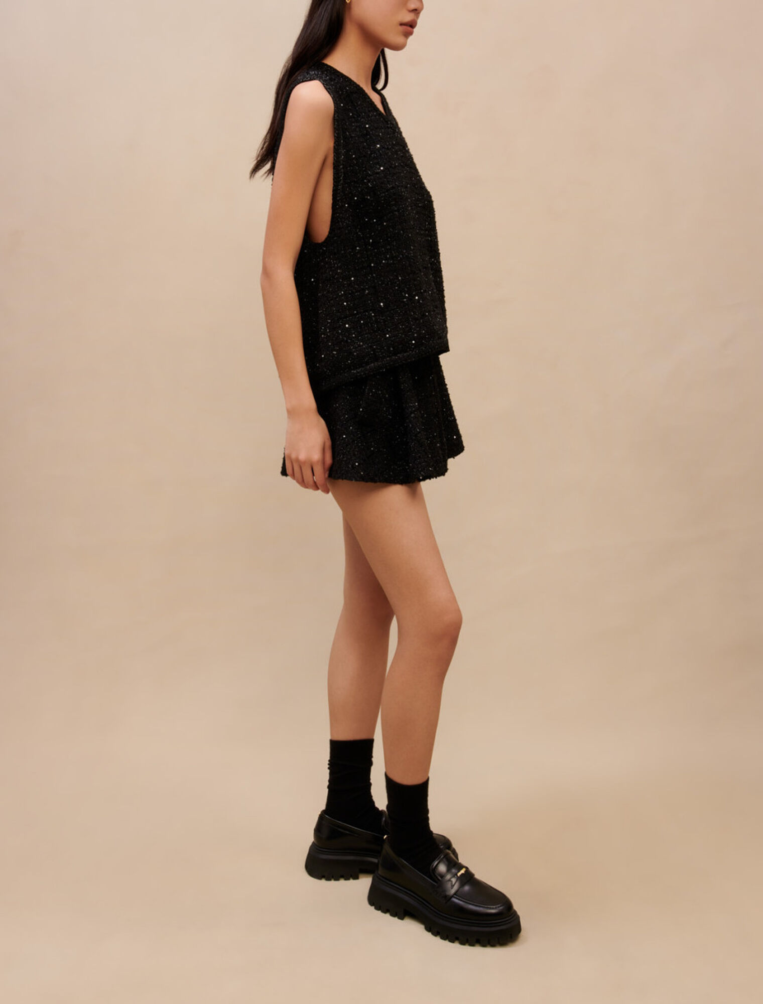 Metallic sleeveless top
