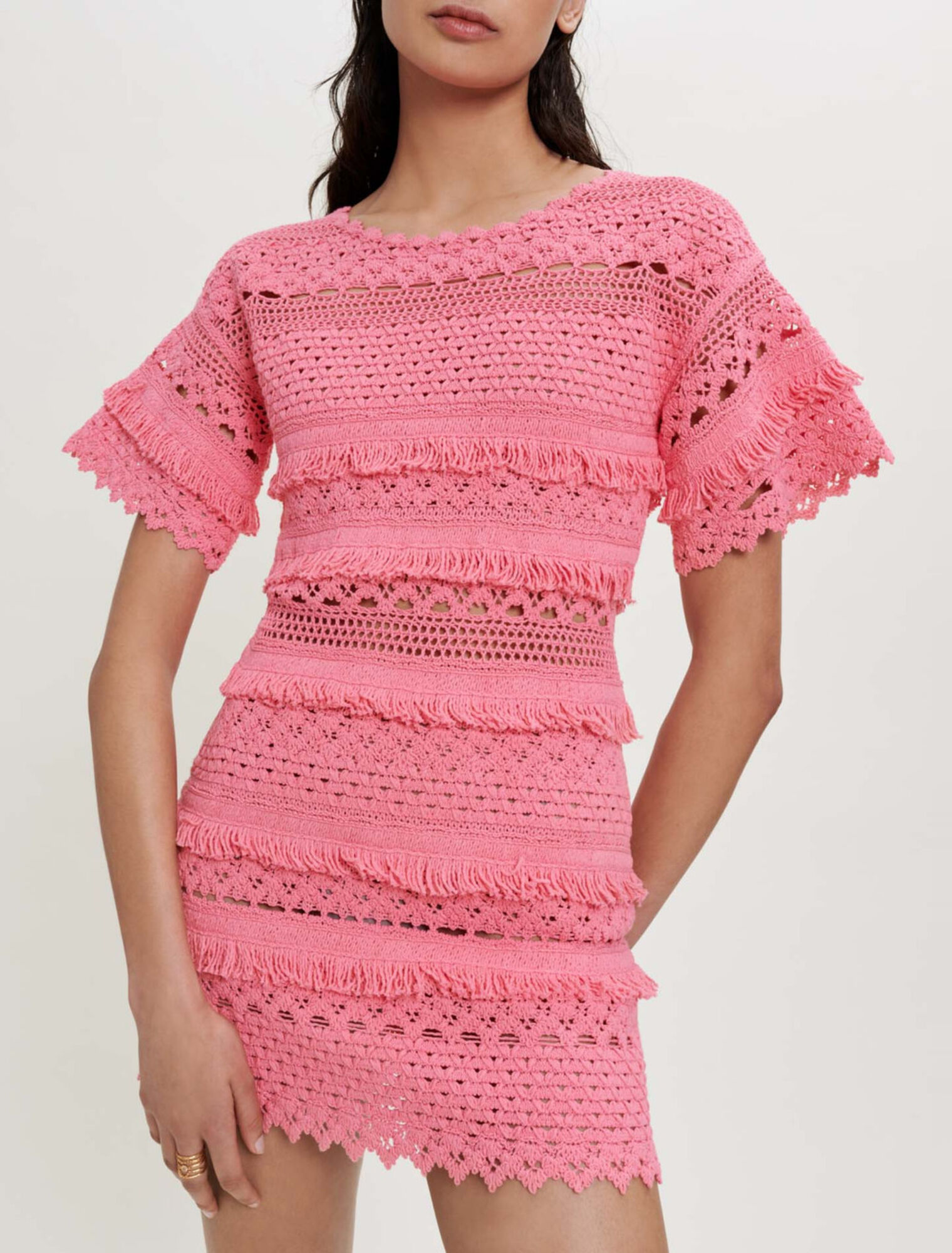 Crochet knit dress