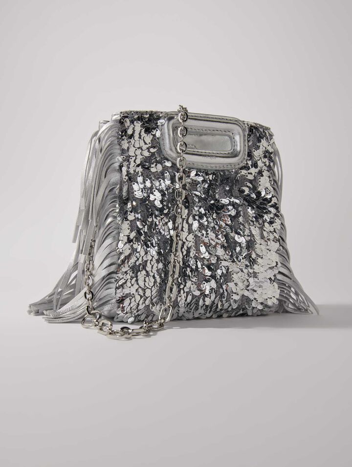 M mini bag with silver sequins