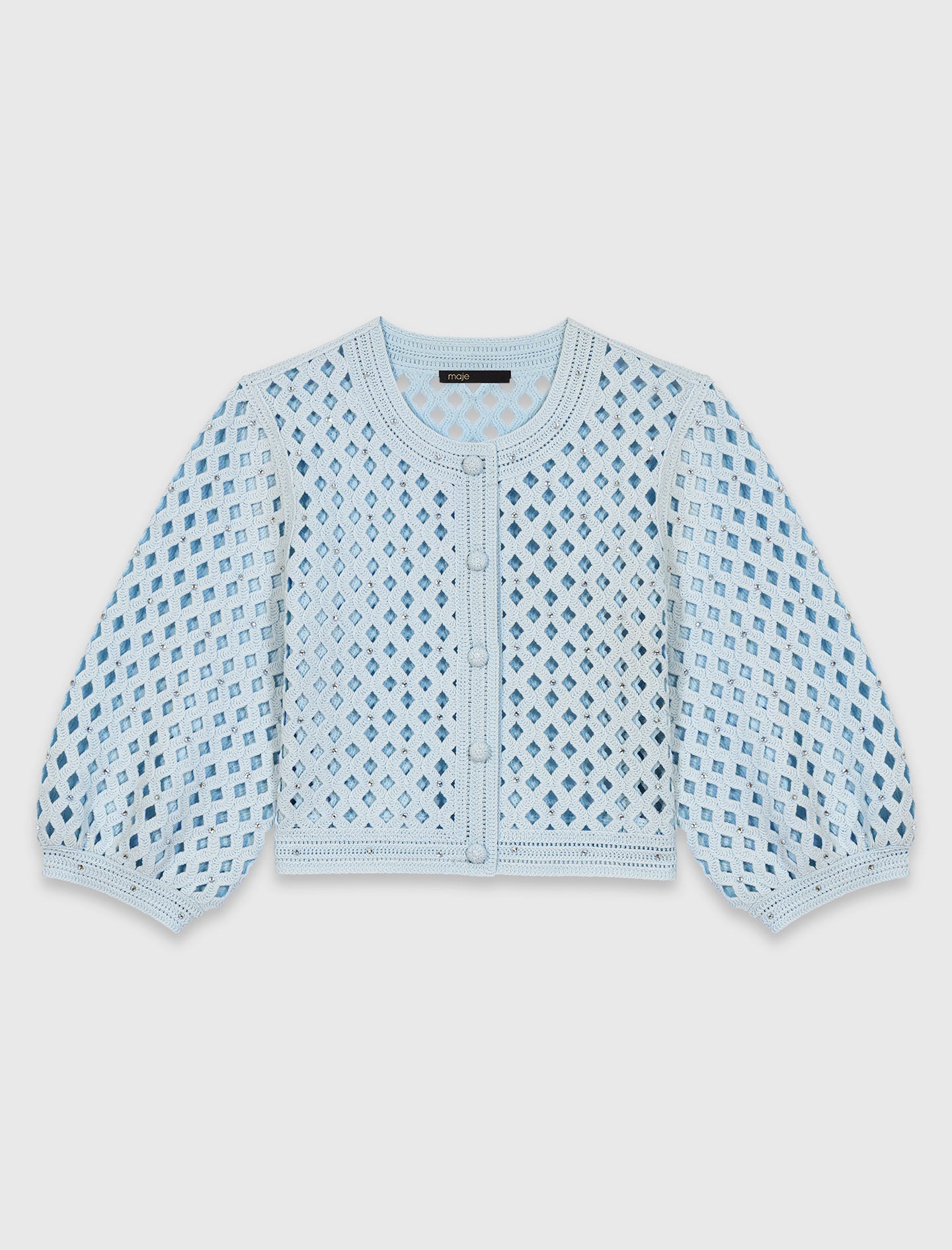 Rhinestone crochet cardigan 6