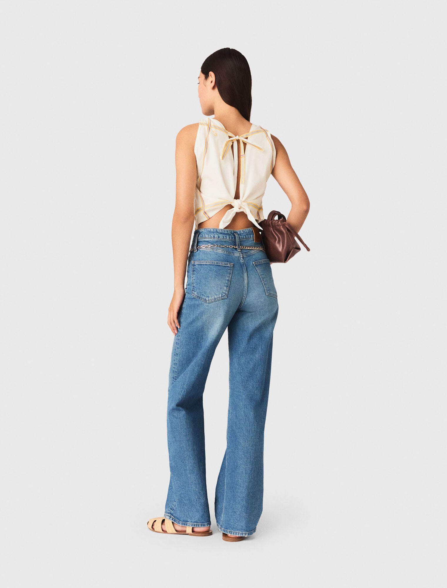 Patterned backless crop top