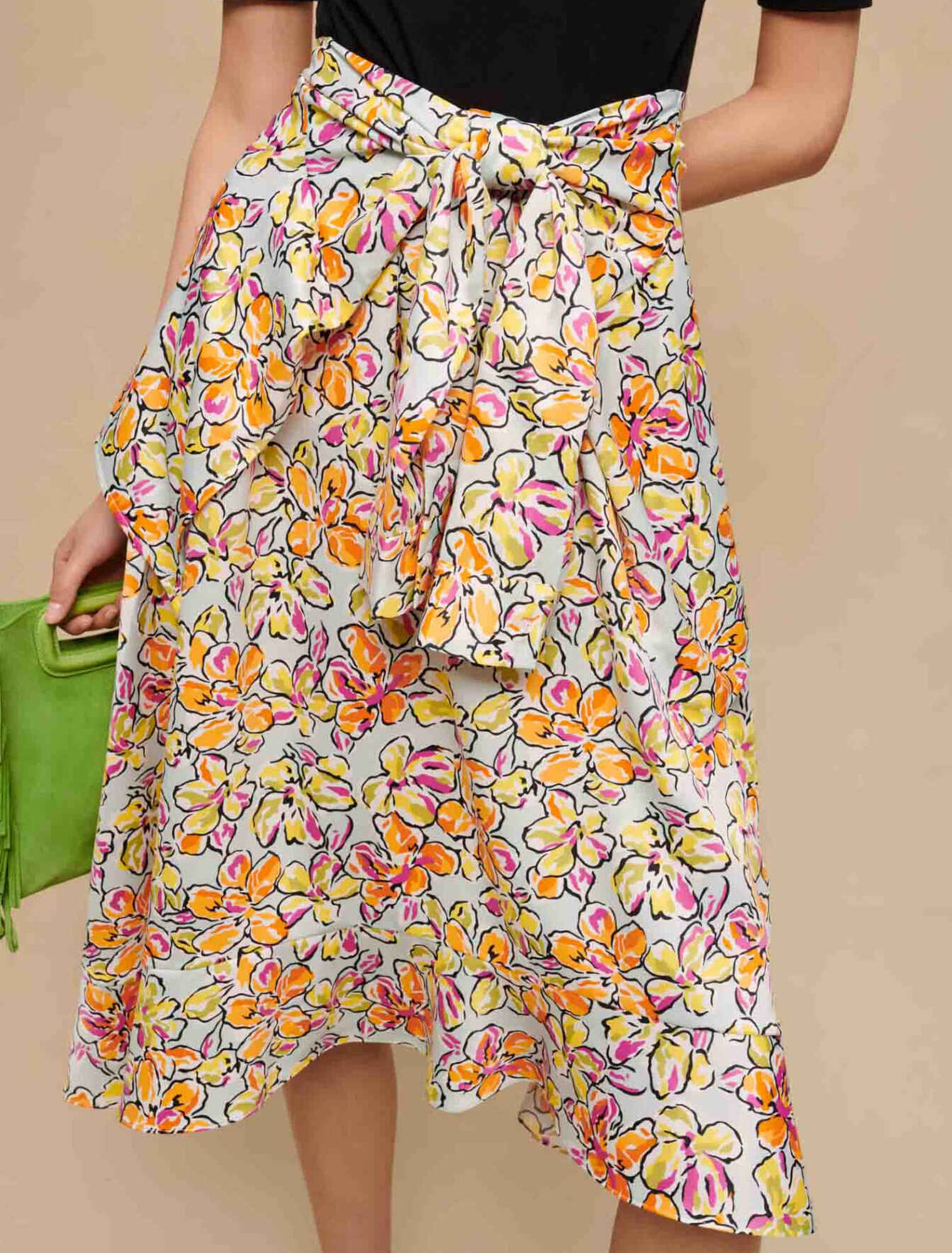 Floral print tie dress
