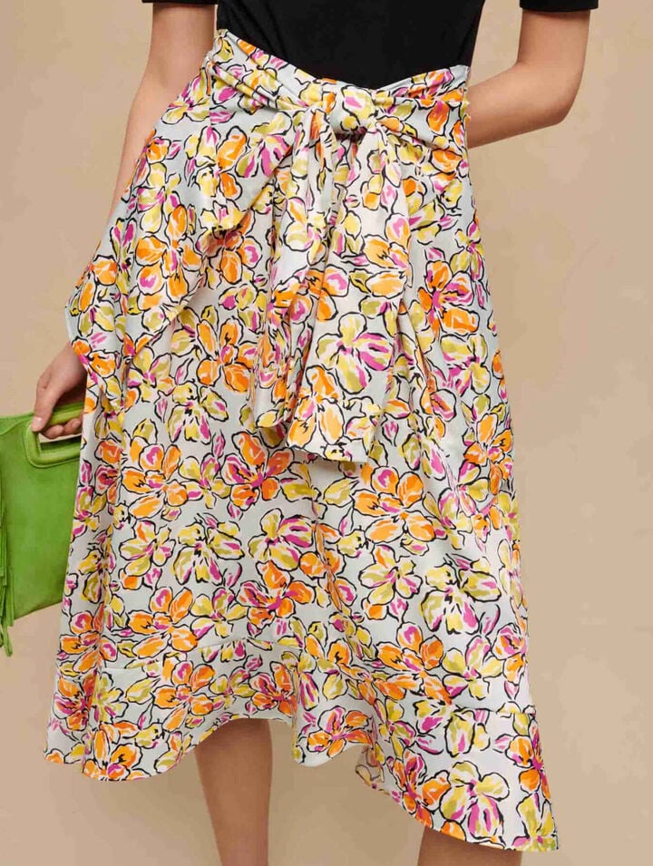 Floral print tie dress