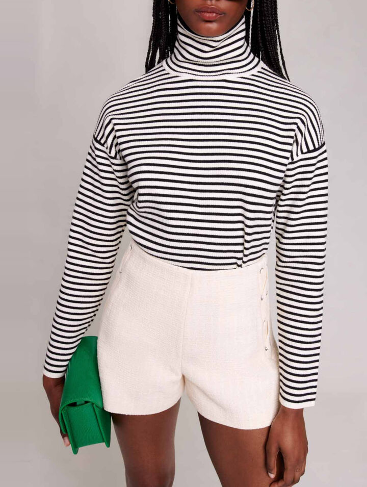 A-line shorts in tweed