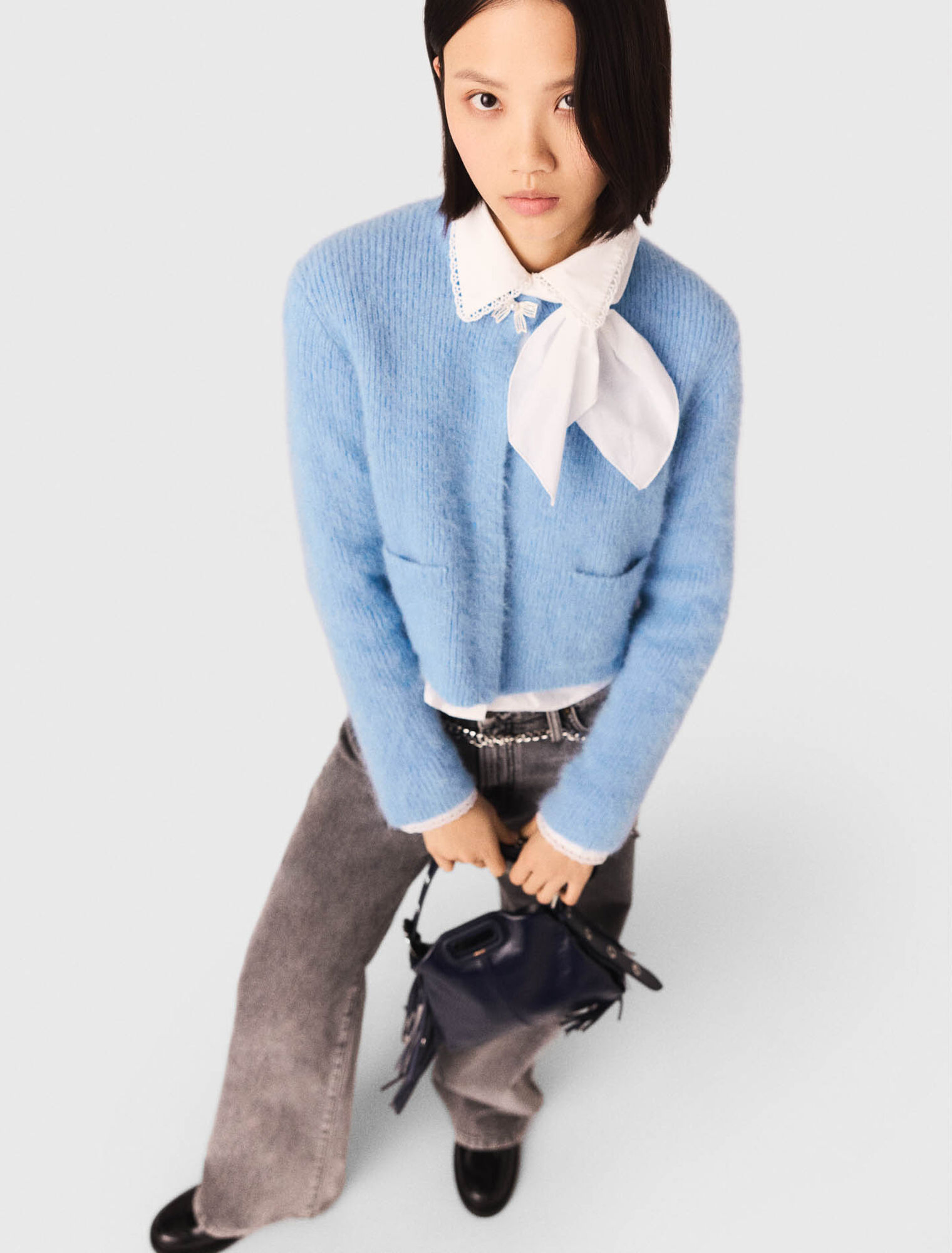 Jewelled bow cardigan