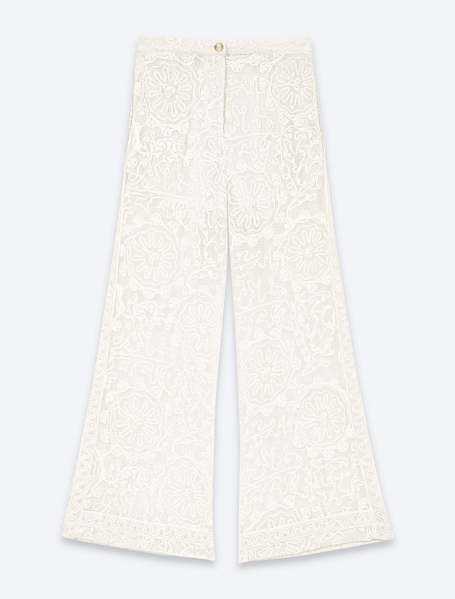 Guipure lace trousers