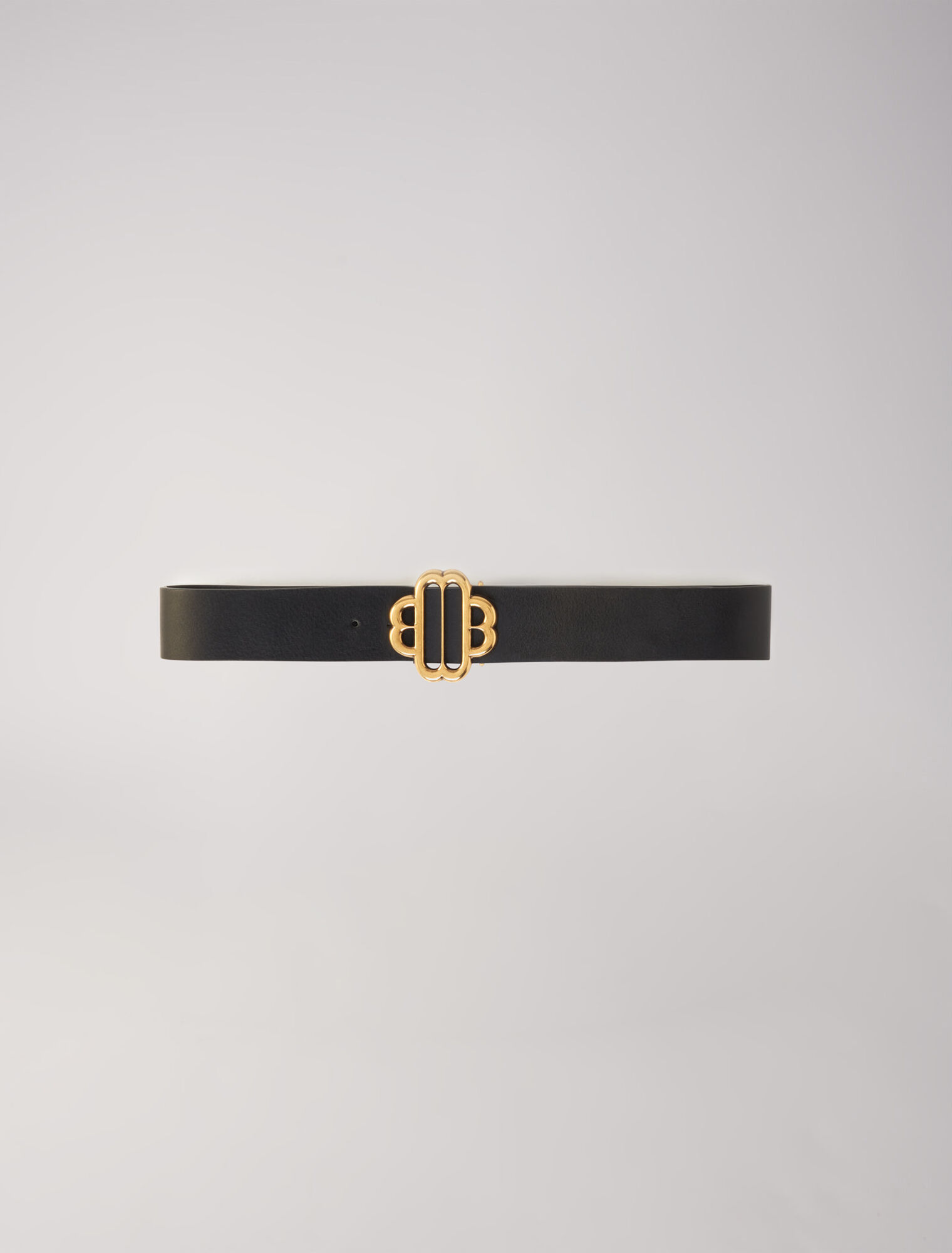 Leather belt with Clover logo