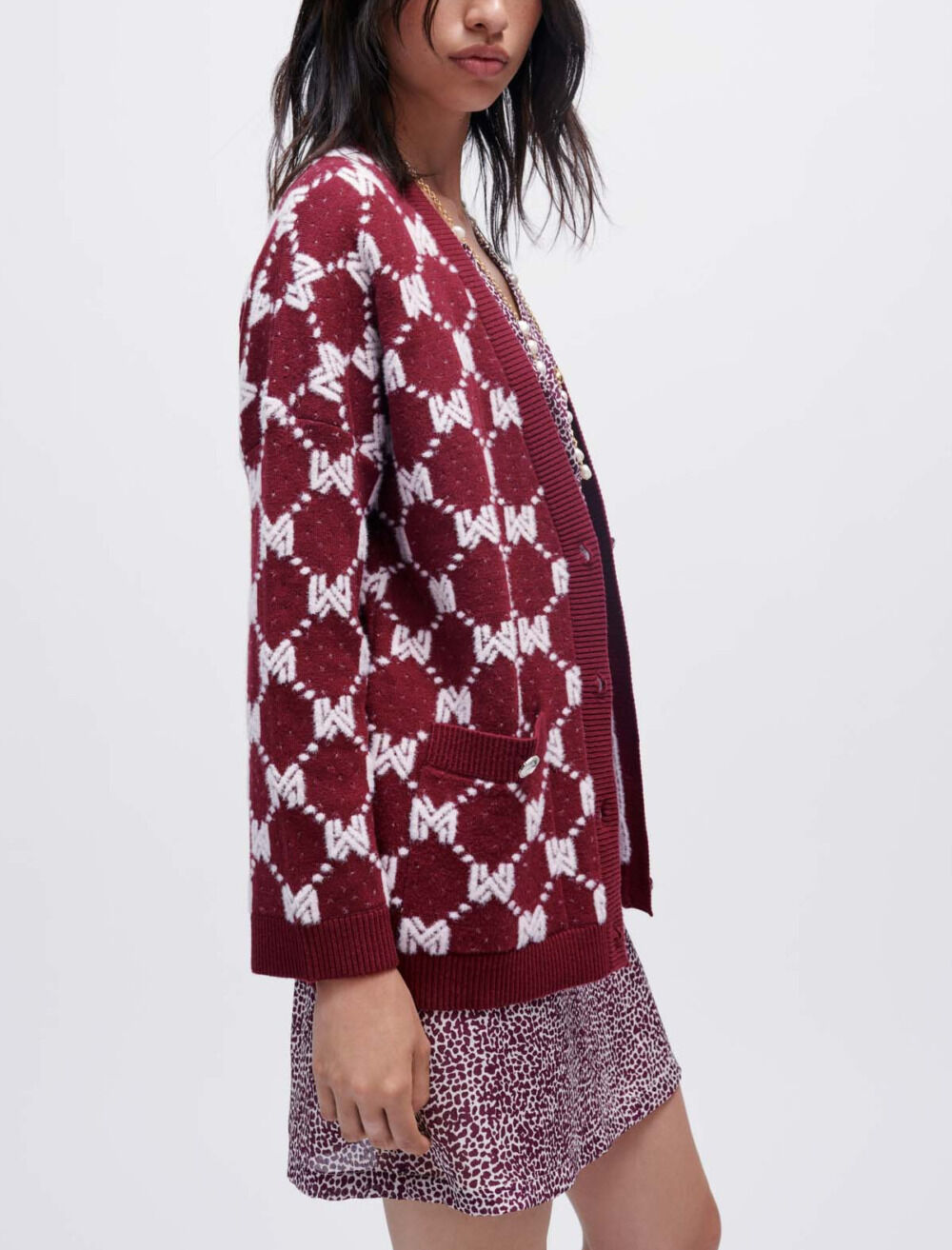 Maje Jacquard knit cardigan - Offline_Sweats-Cardigans | Maje