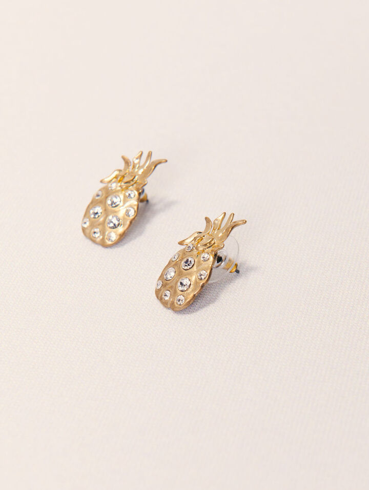 Pineapple rhinestone earrings
