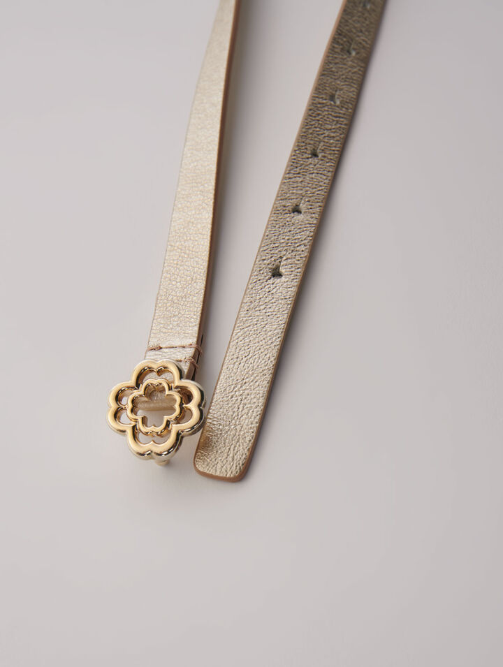 Slim belt with Clover buckle