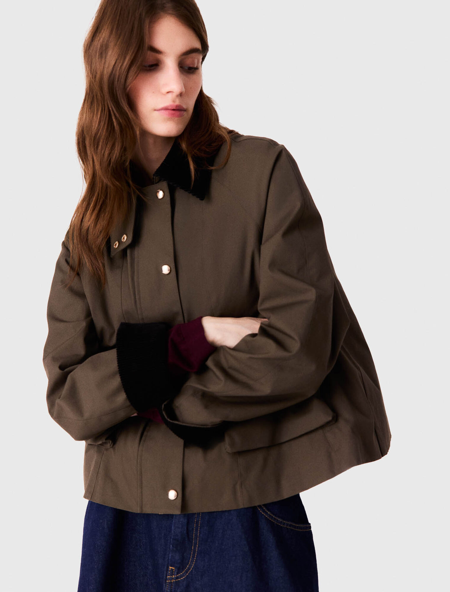 Cotton trapeze jacket
