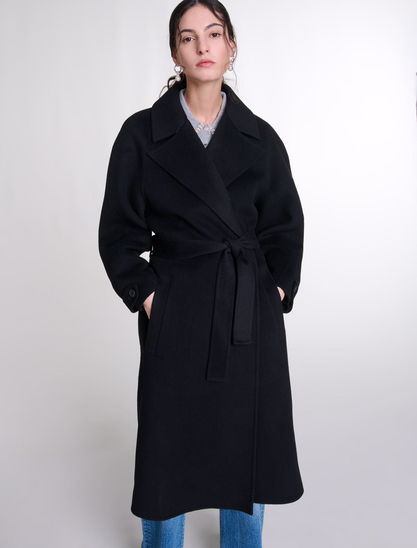 Double-faced mid-length coat - Long coats | Maje Double-faced mid-length coat - Long coats | Maje