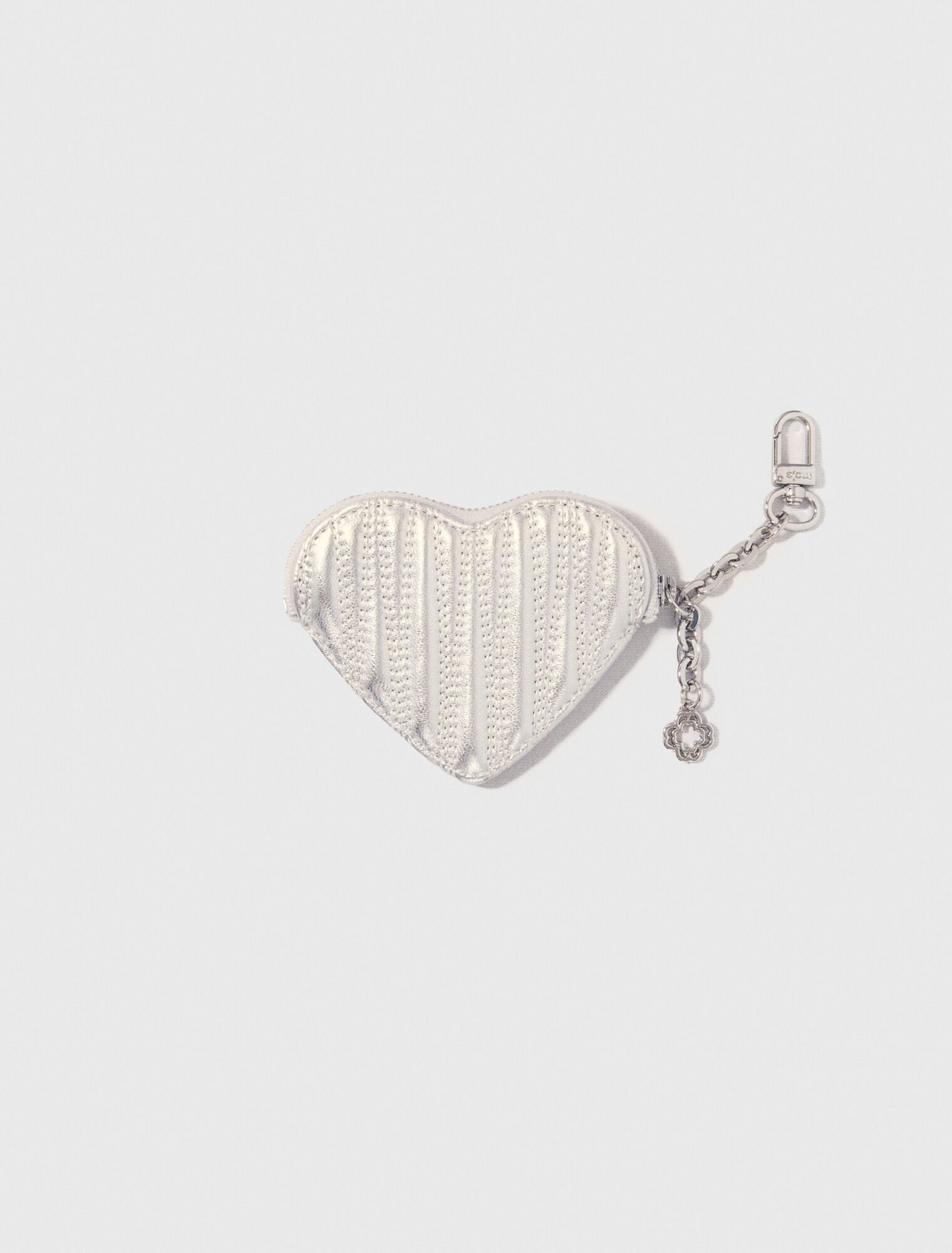 Quilted metallic heart purse