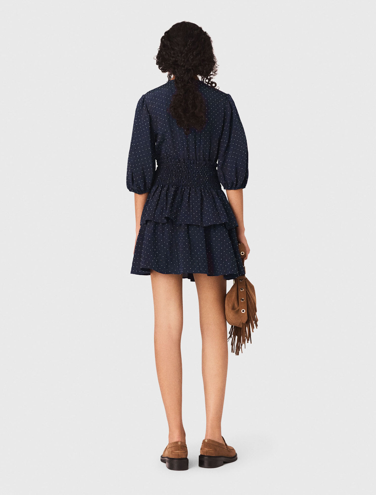 Ruffle and rhinestone dress