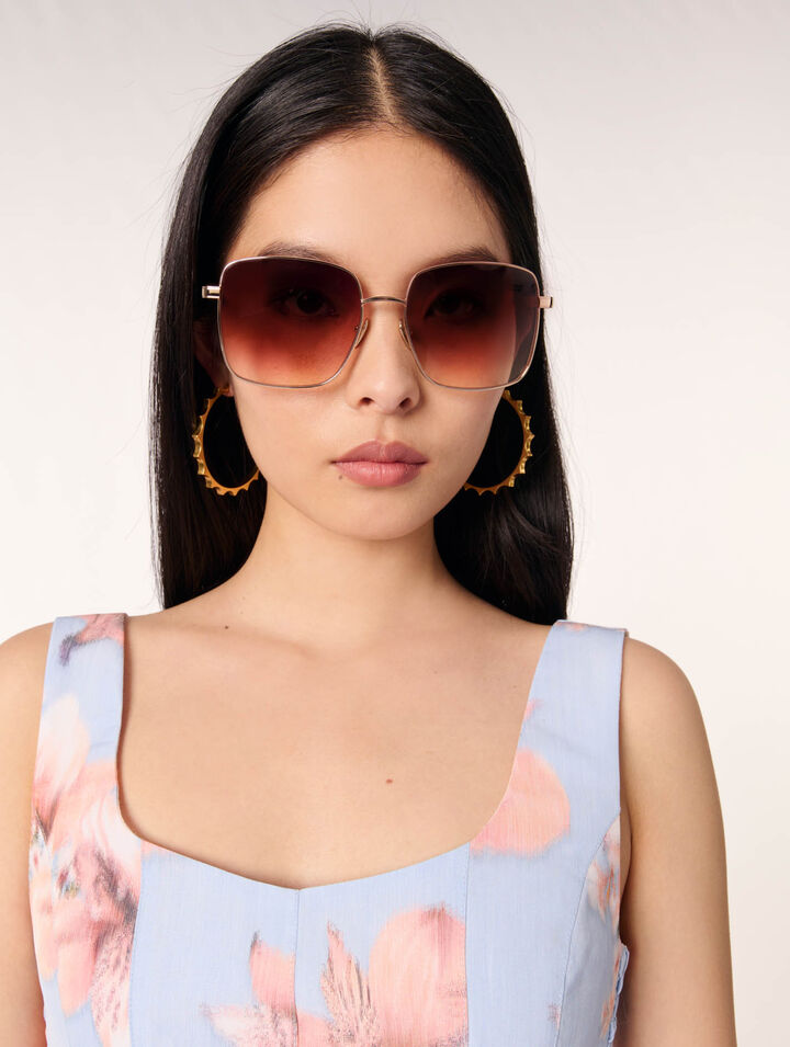 Patterned taffeta top
