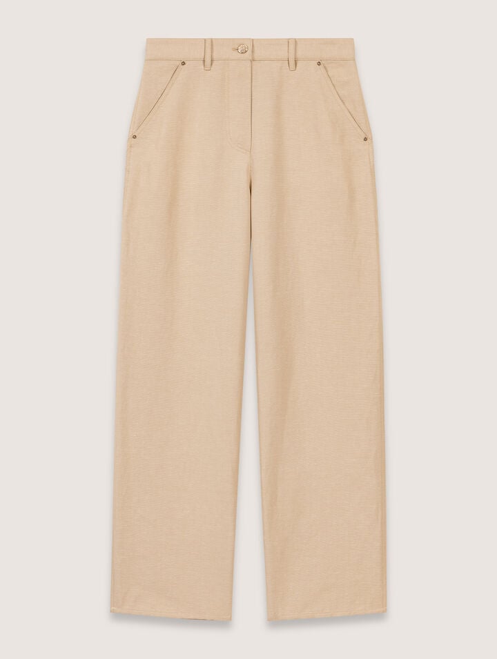 Linen and cotton suit trousers