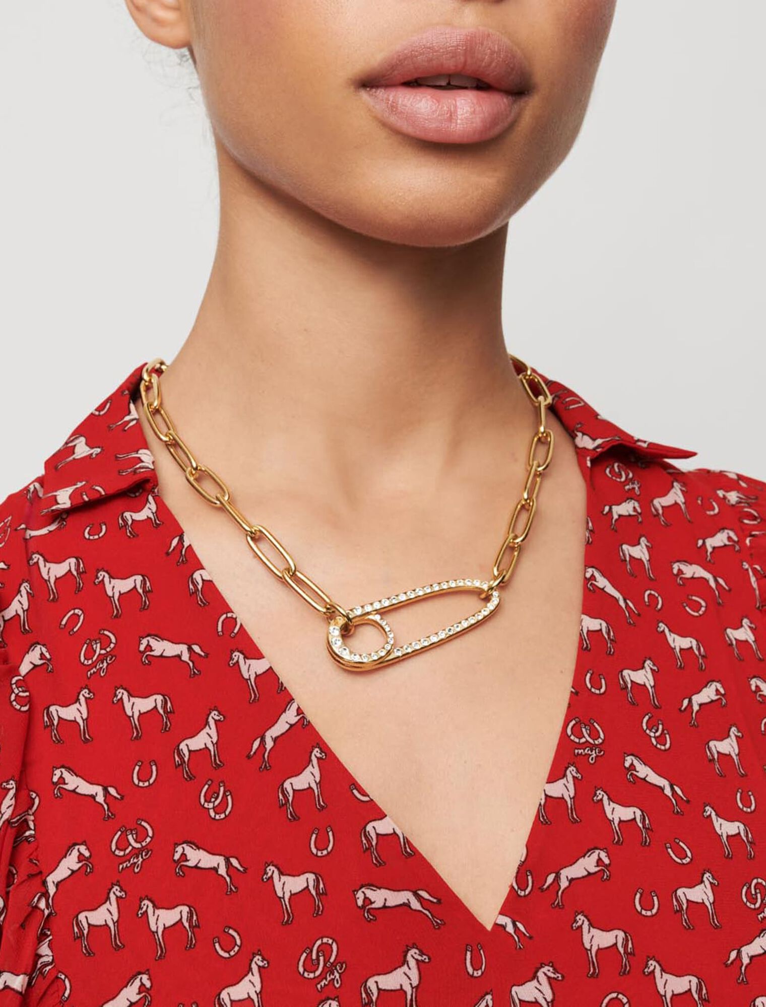Horse print chiffon dress