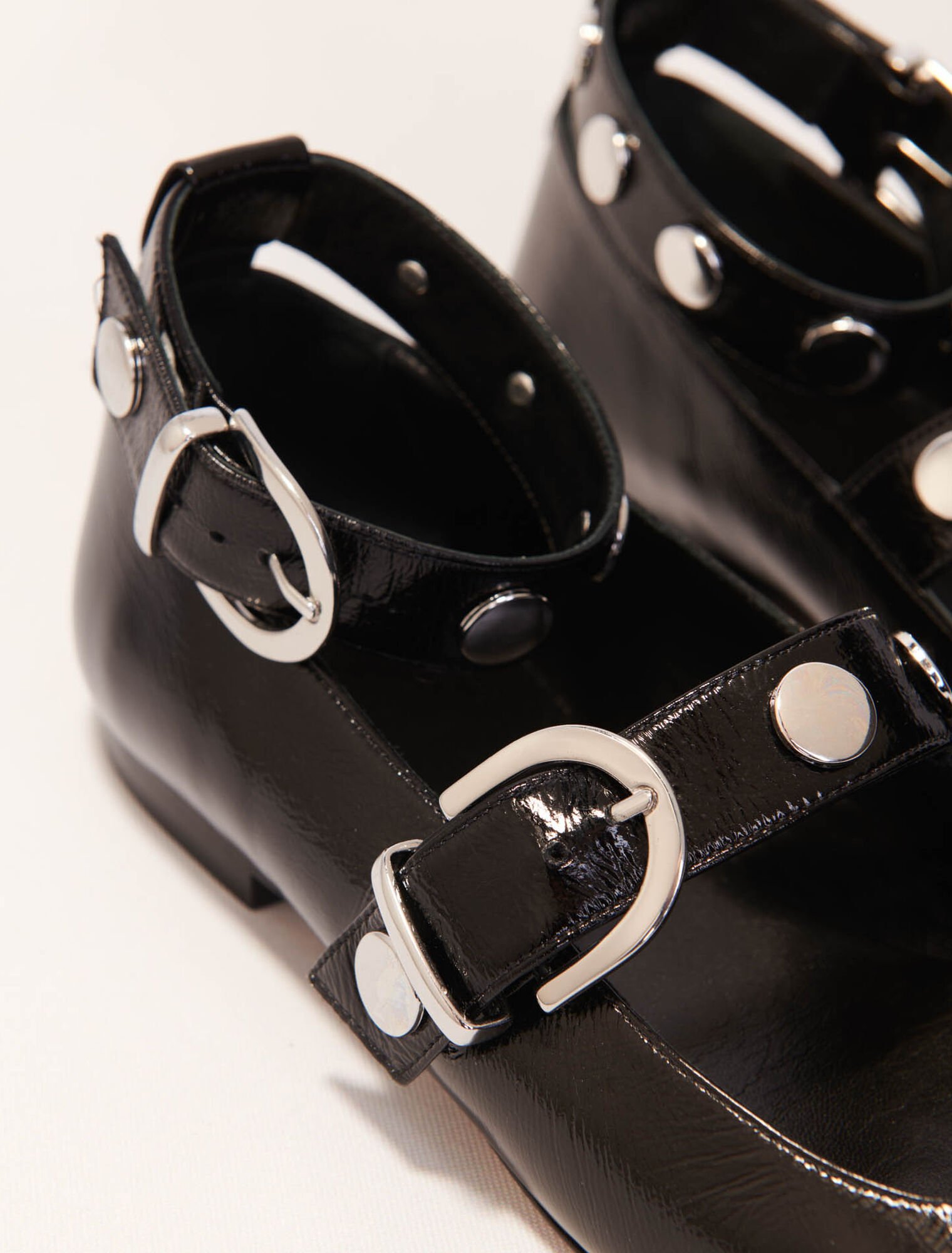 Studded leather Mary Janes