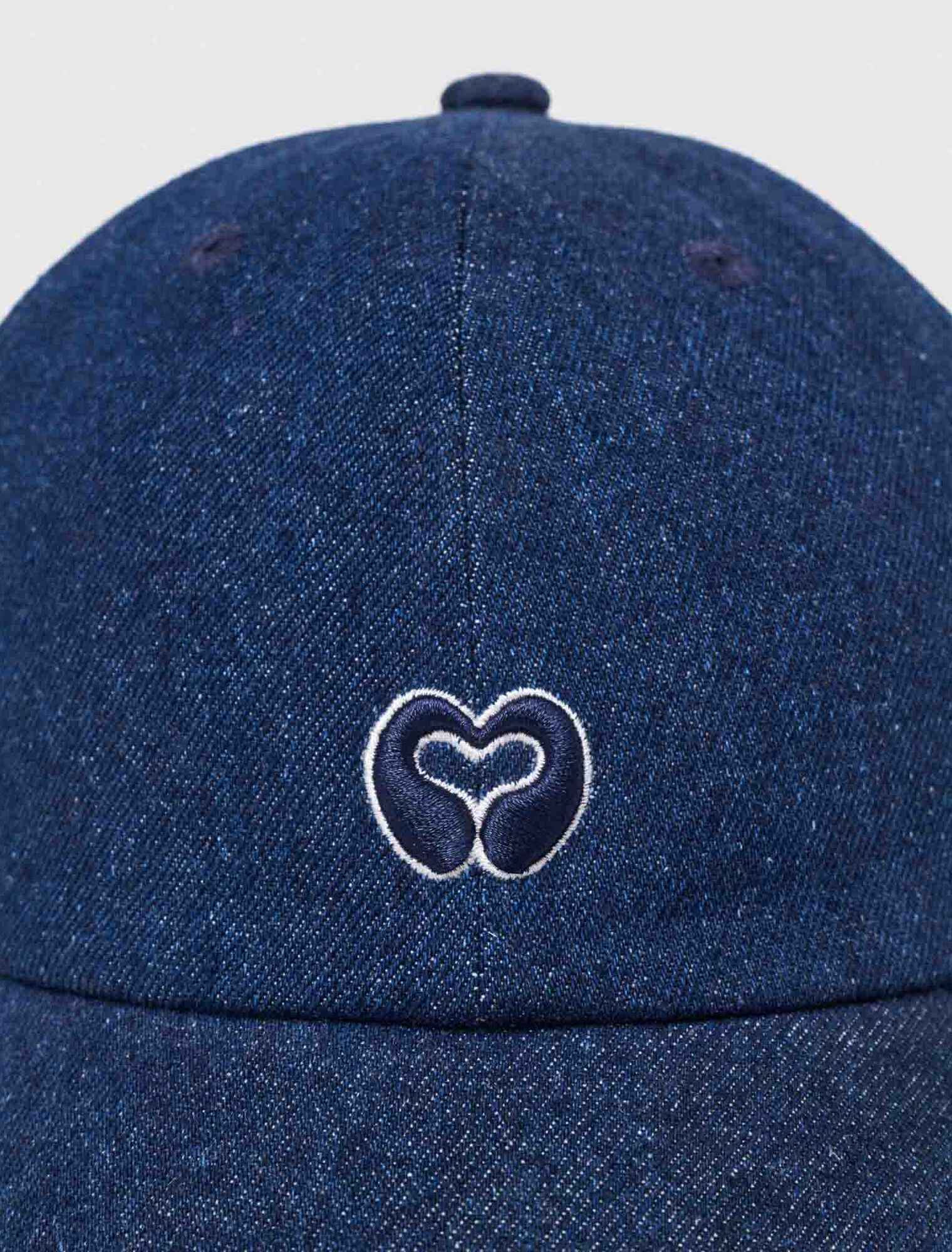 Raw denim cap with logo