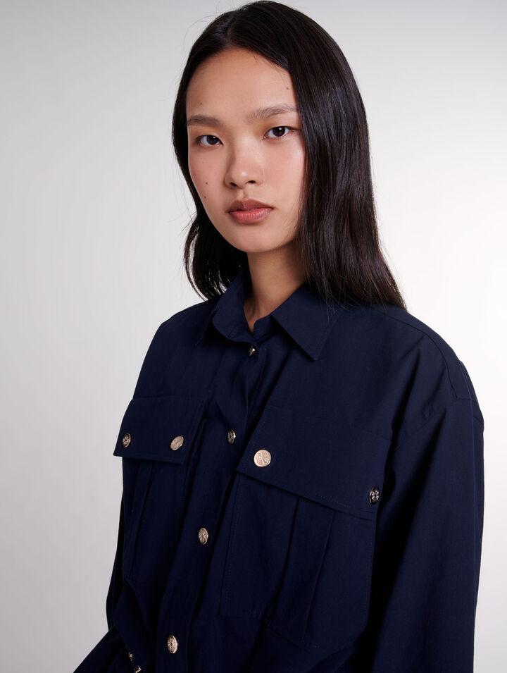 Belted long shirt 