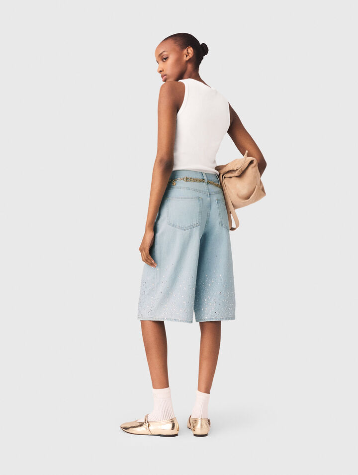 Rhinestone Bermuda shorts