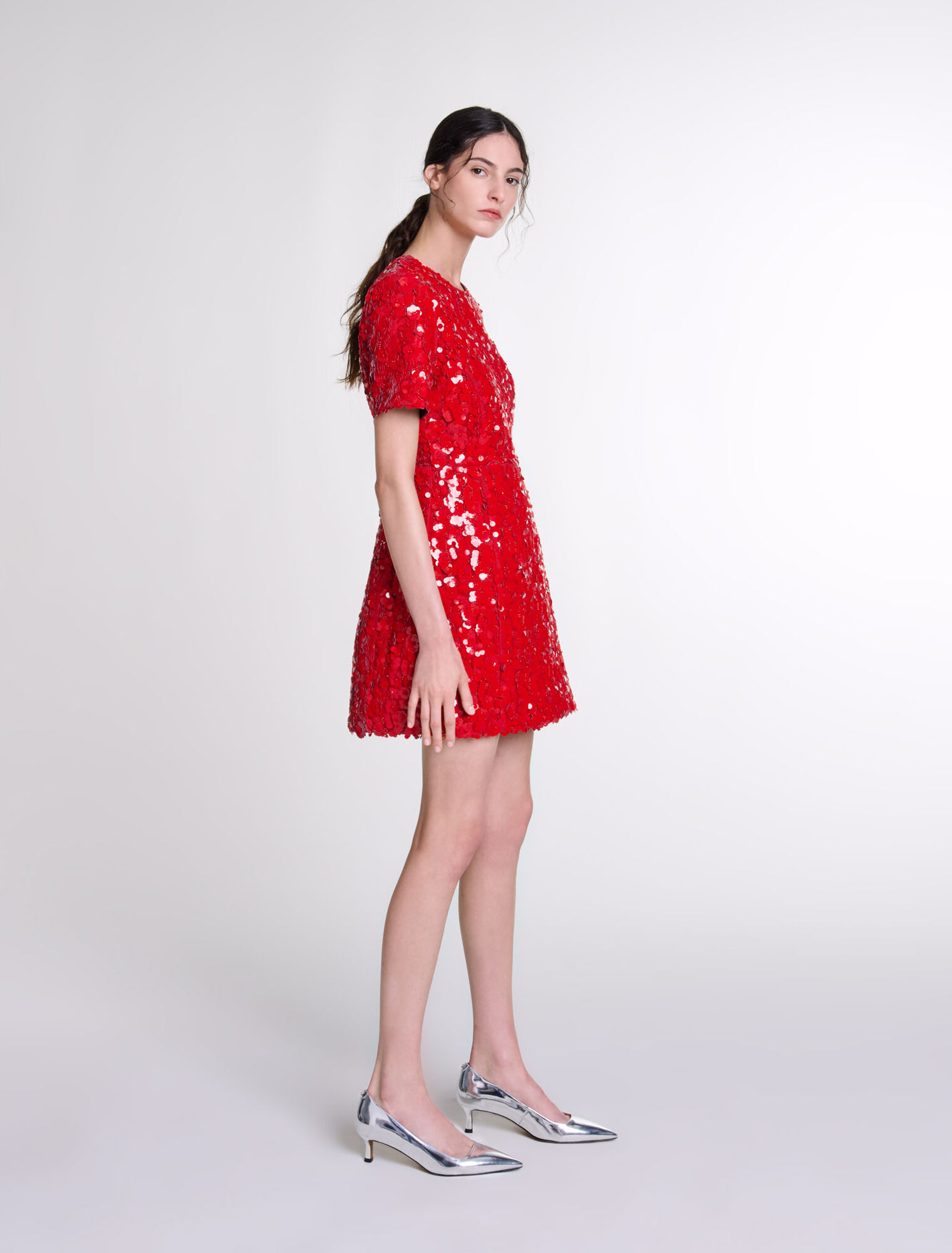 Short sequinned floral dress