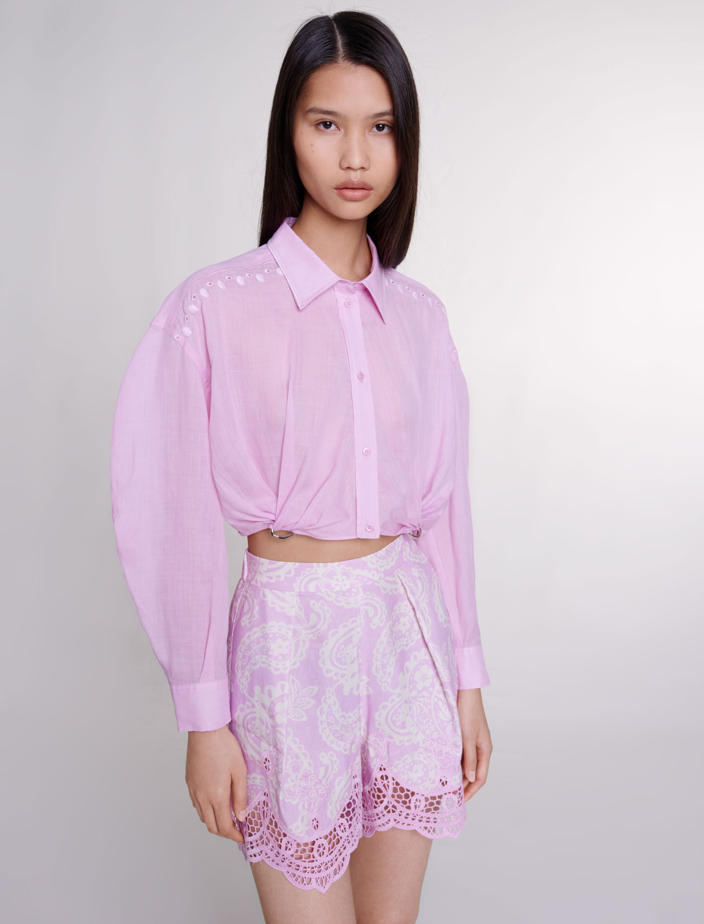 パンツ theredthread TR33818 S tie shirt cropped Ramie cropped shirt