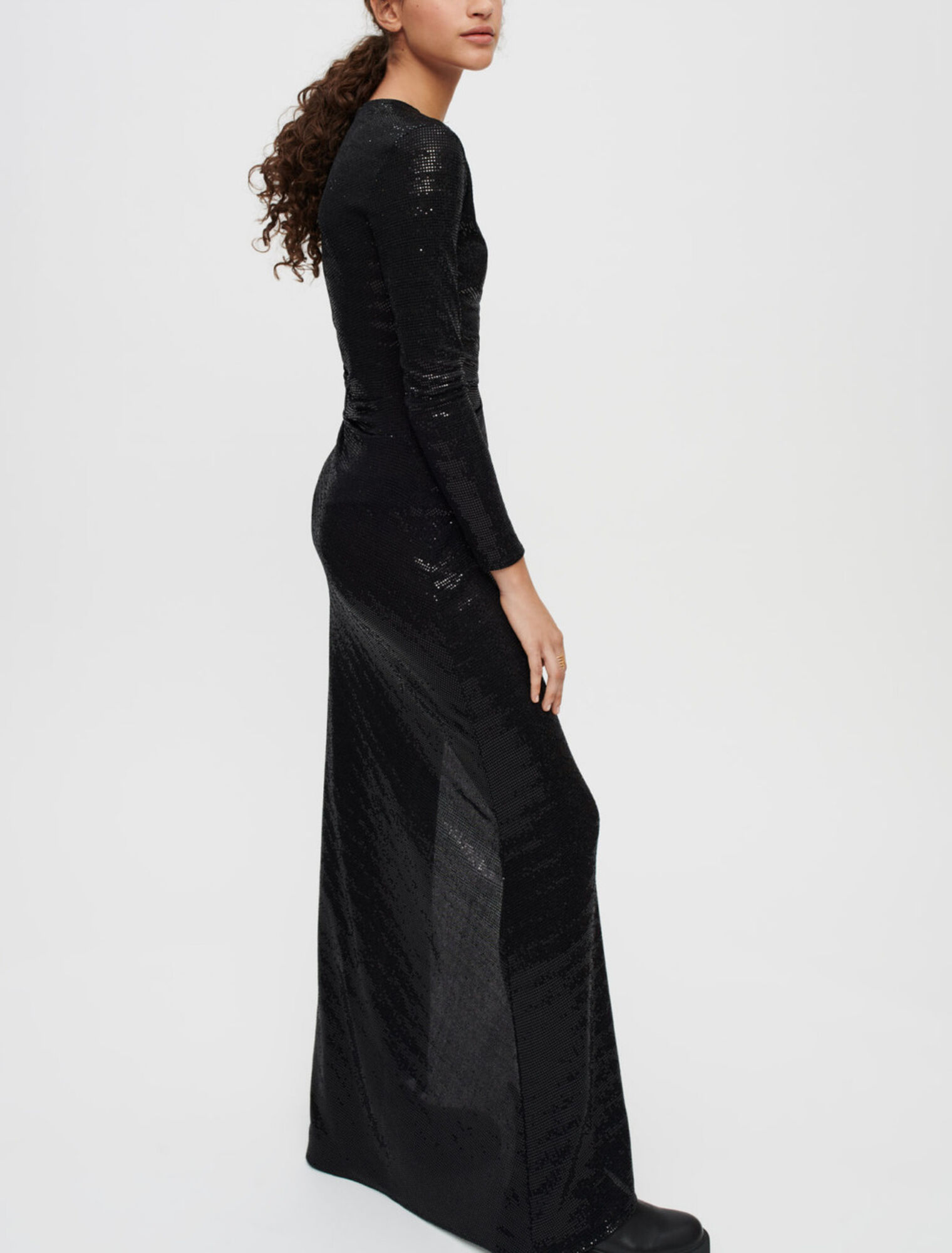 Long dress with black glitter