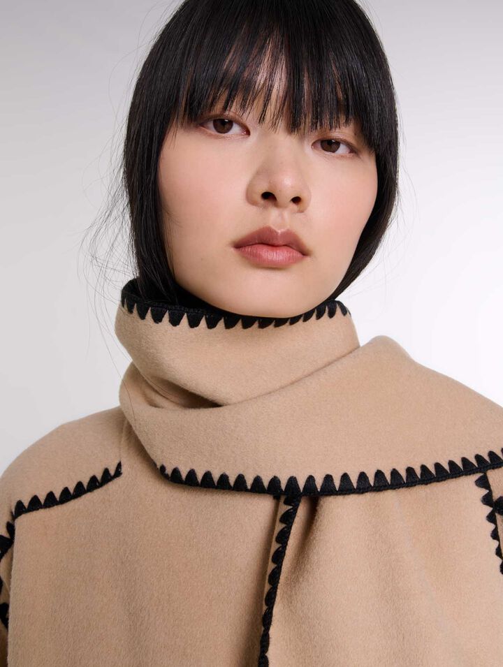 Two-tone double-faced coat