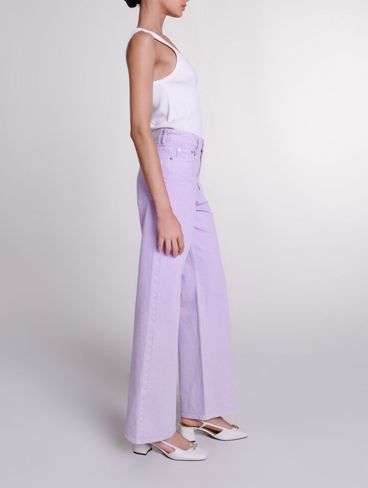 Faded wide-leg jeans
