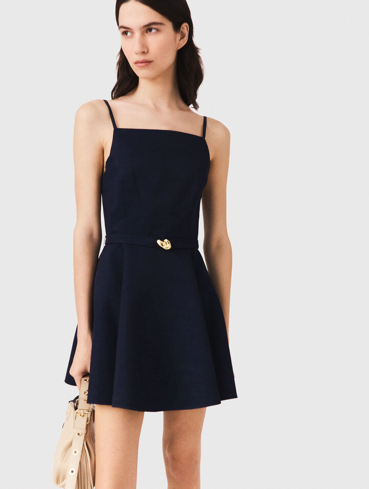 Flared dress with straps