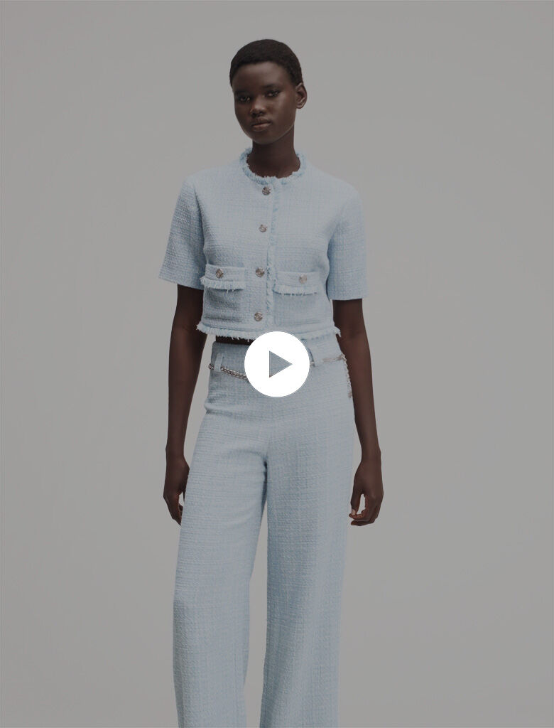 Short tweed jacket Blue for Women | Maje