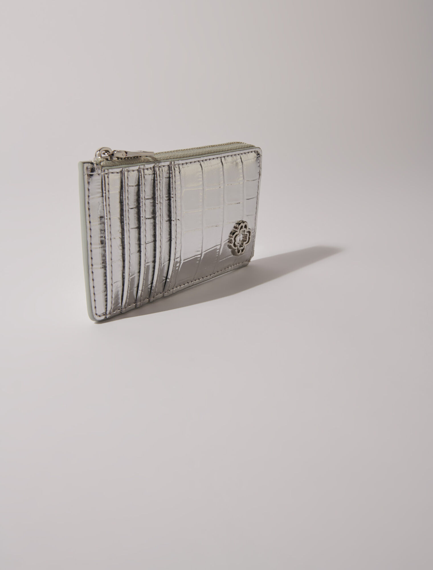 LEATHER CARD HOLDER SILVER LEATHER CARD HOLDER SILVER
