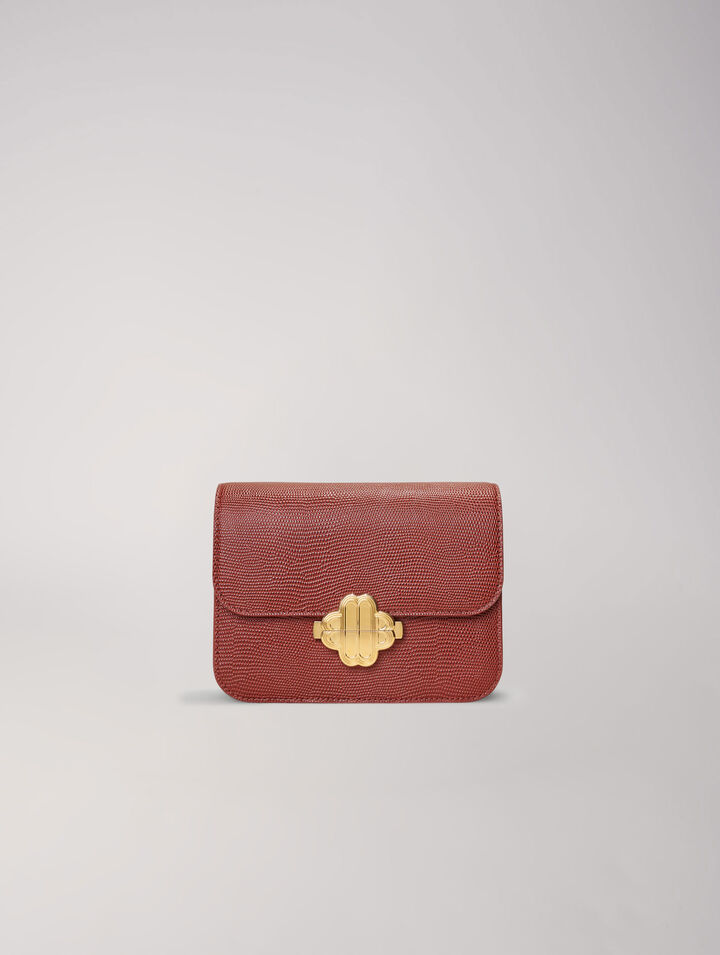 Clover bag in lizard-effect leather