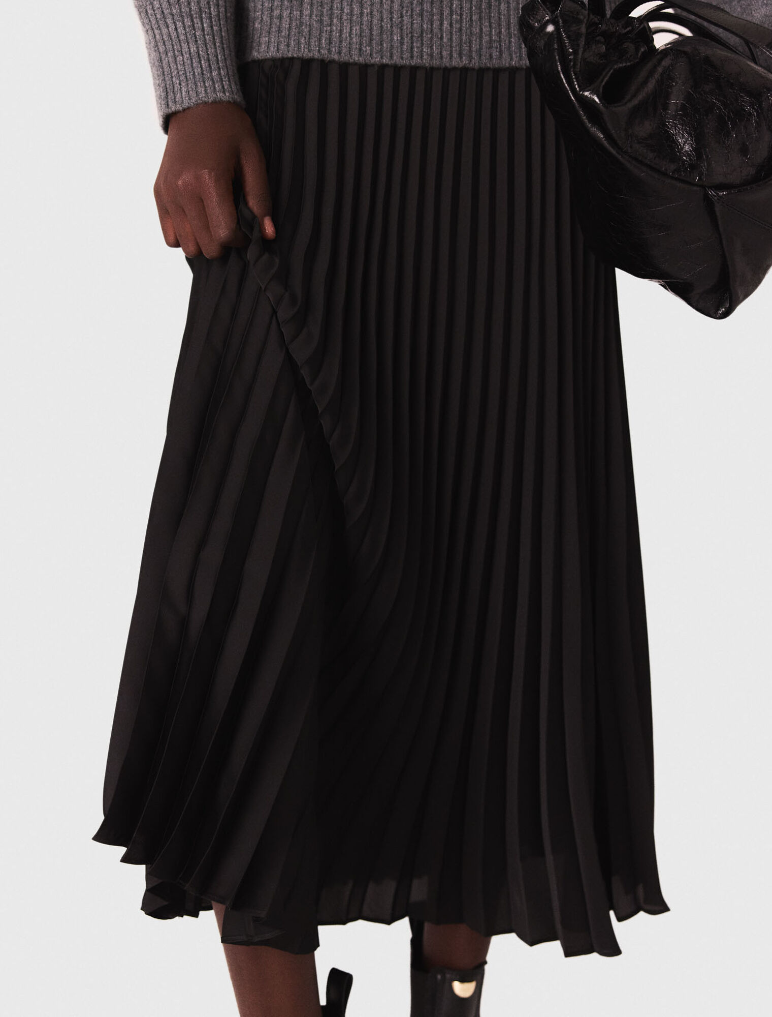 Dual-material maxi dress
