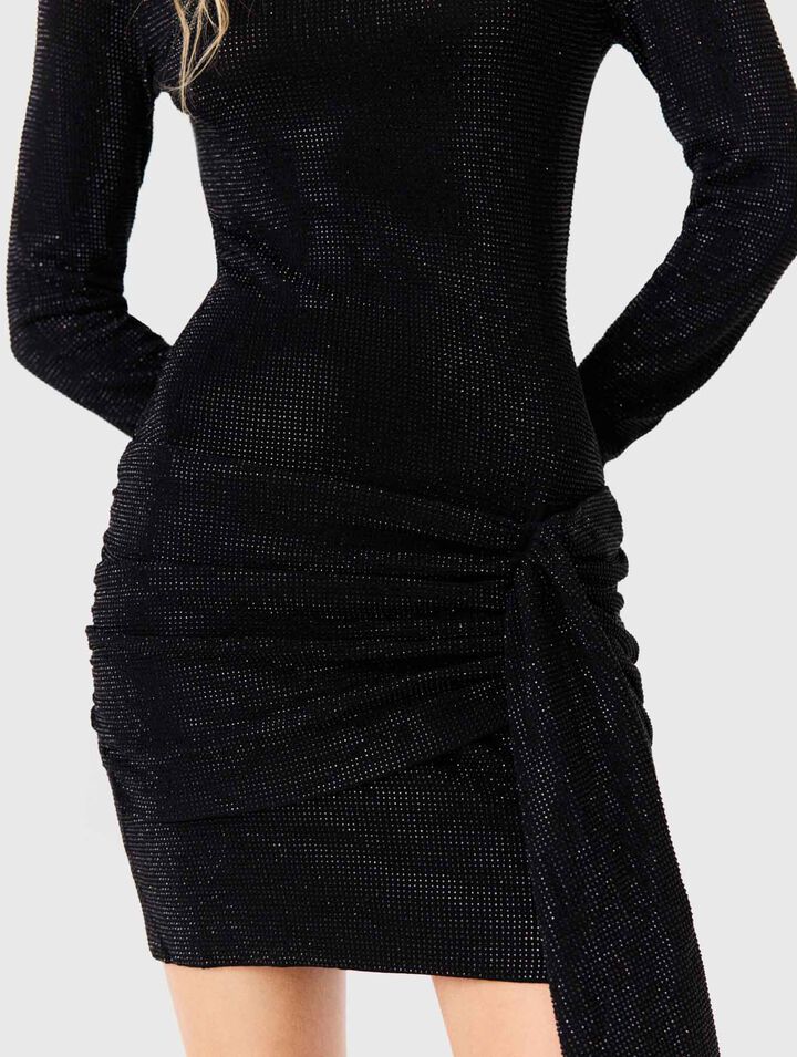 Short rhinestone dress with bow