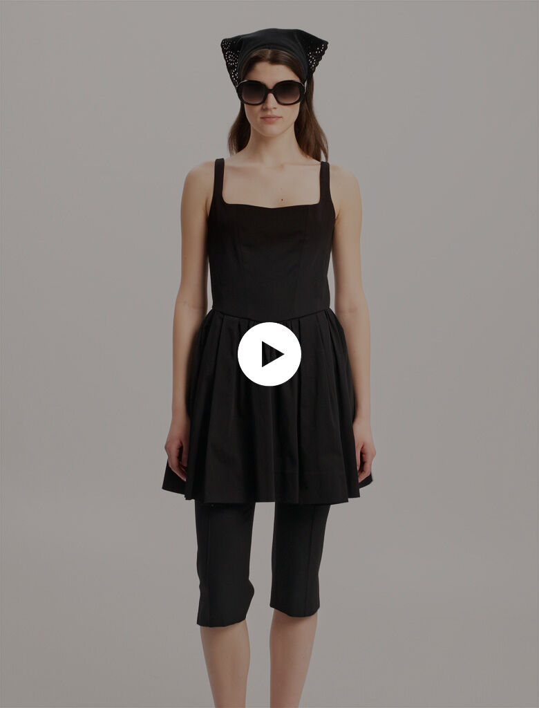 Short cotton dress Black / Gray for Women | Maje