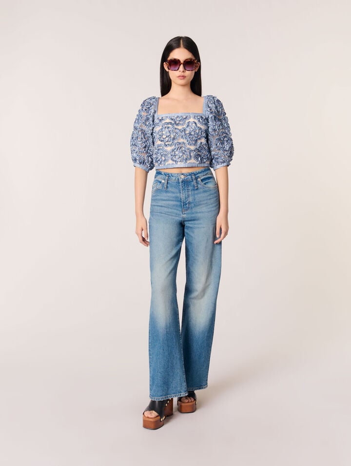 Floral organza top